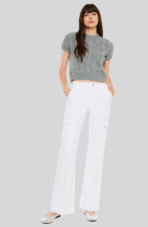 Kancan Marilyn High Rise Wide Flare Jeans In Multi