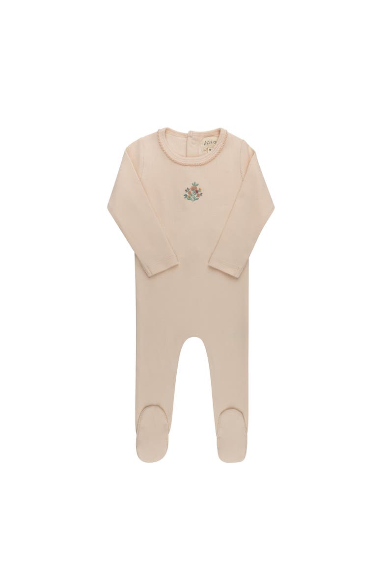 Ely's & Co. Floral Embroidered Collection - Footie for Baby Girl, Main, color, Pink