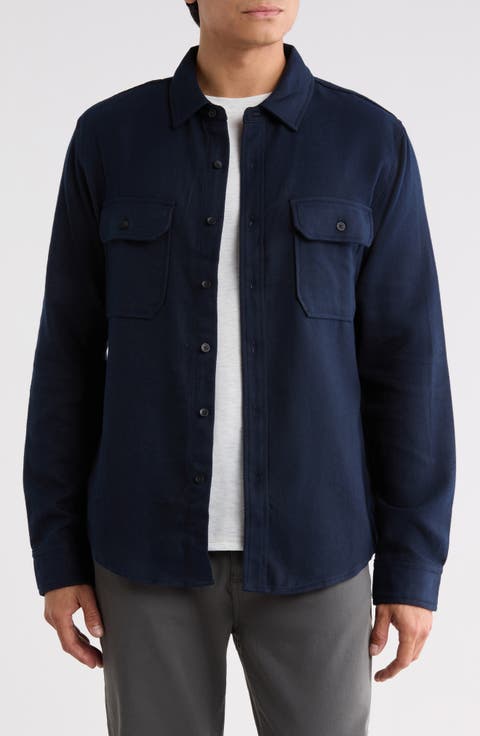 Stripe Cotton Flannel Overshirt