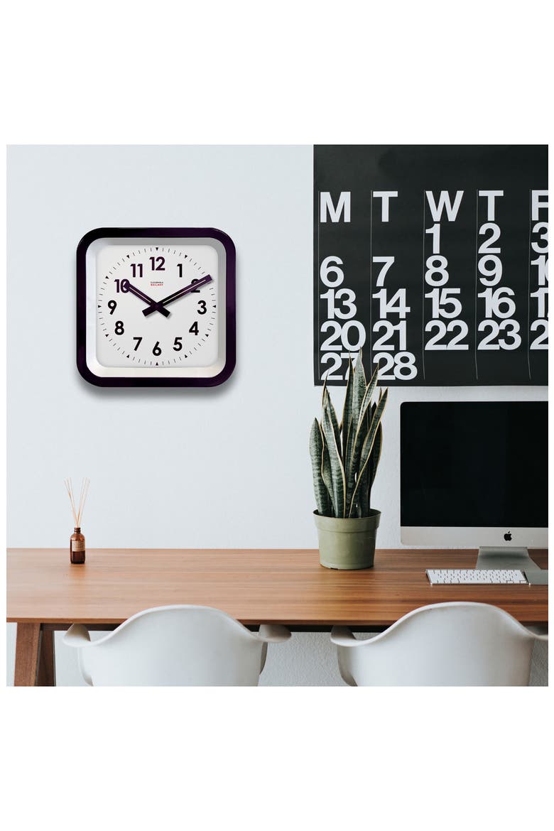 Big Railway Indoor/Outdoor Square Clock, Alternate, color, BLACK