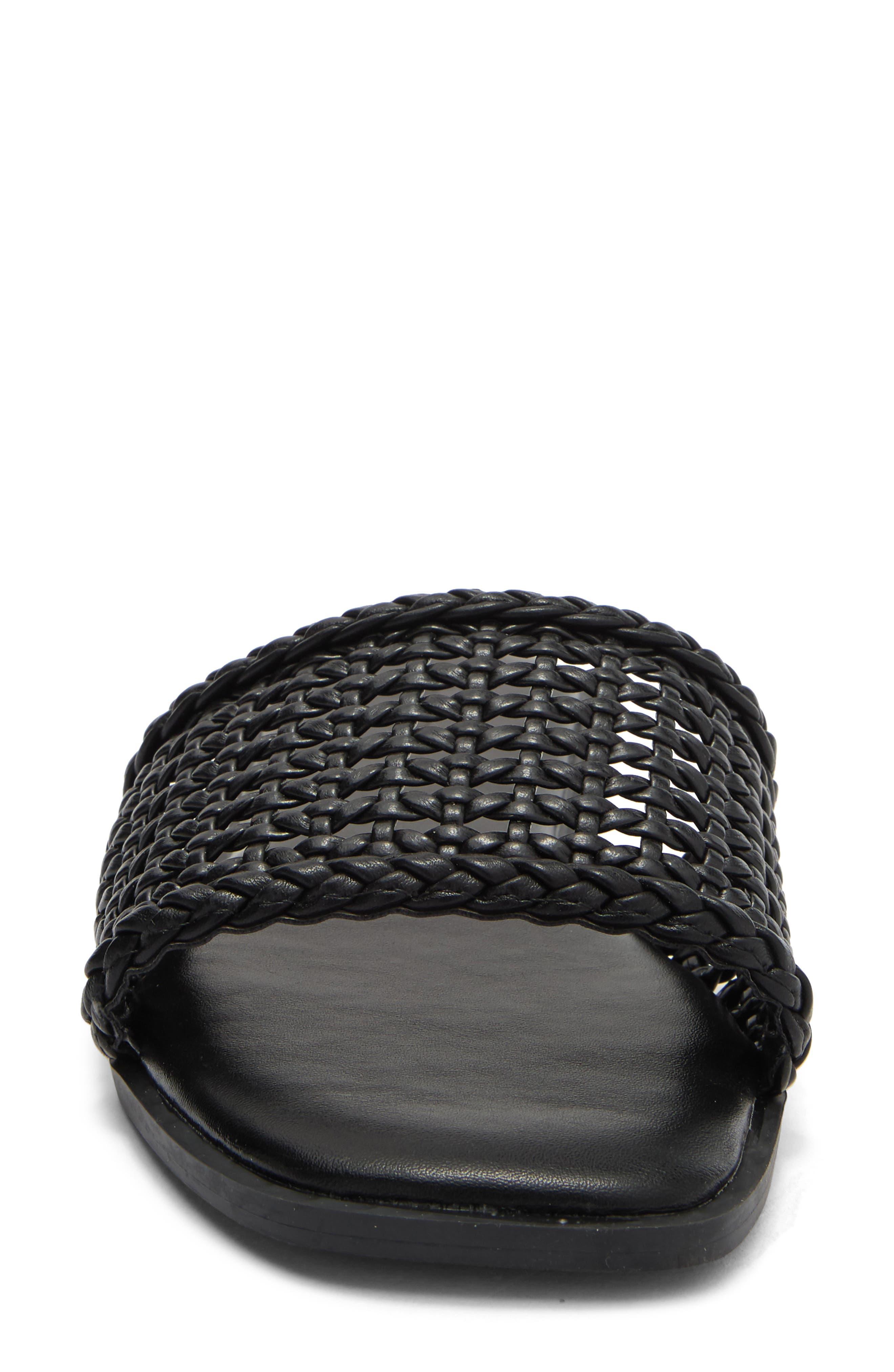 Sola Woven Slide Sandal, Alternate, color, BLACK
