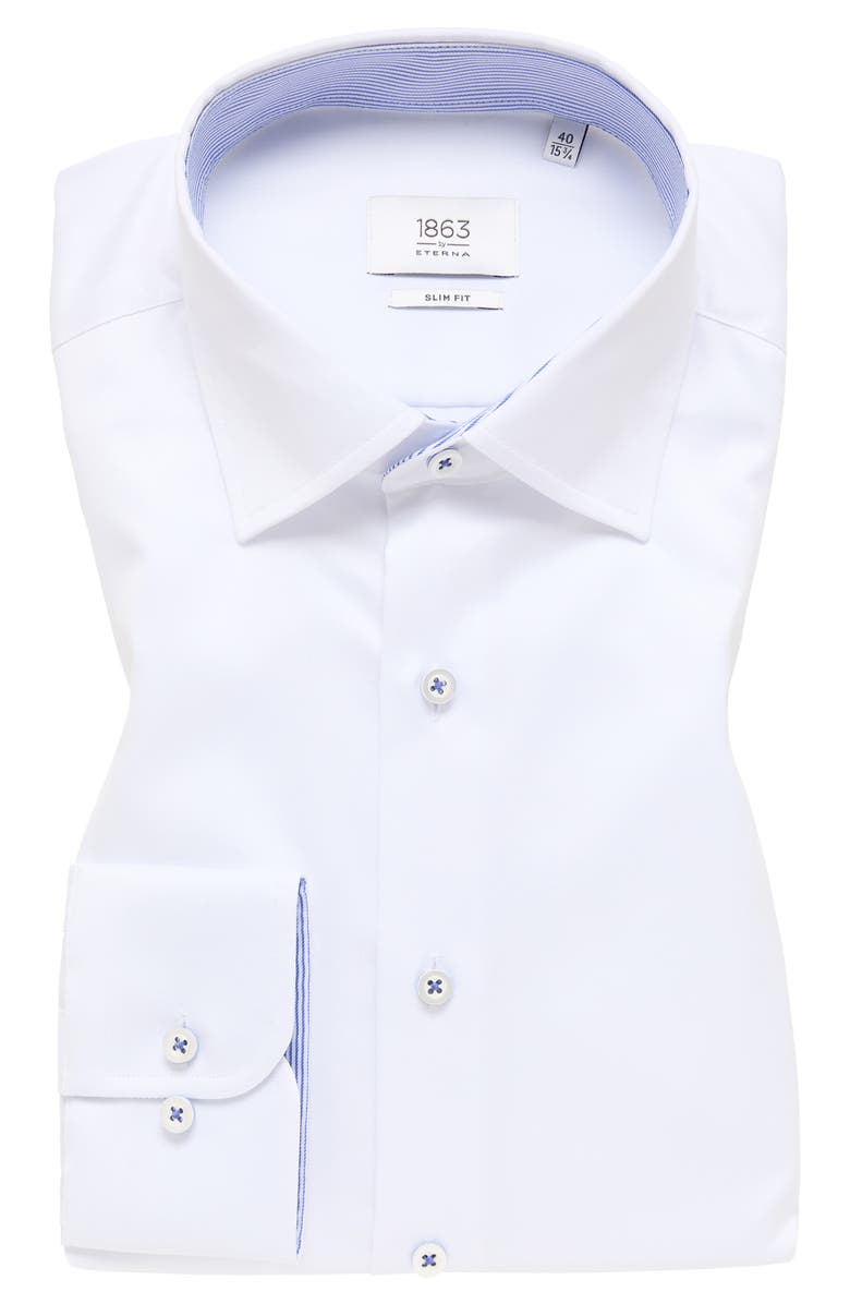 1863 by Eterna Luxury Slim Fit Non-Iron Dress Shirt, Alternate, color, White