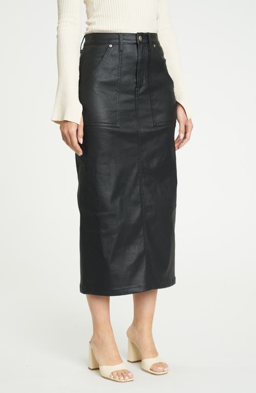 DAZE DAZE SWEETHEART HIGH WAIST FAUX LEATHER MIDI SKIRT 