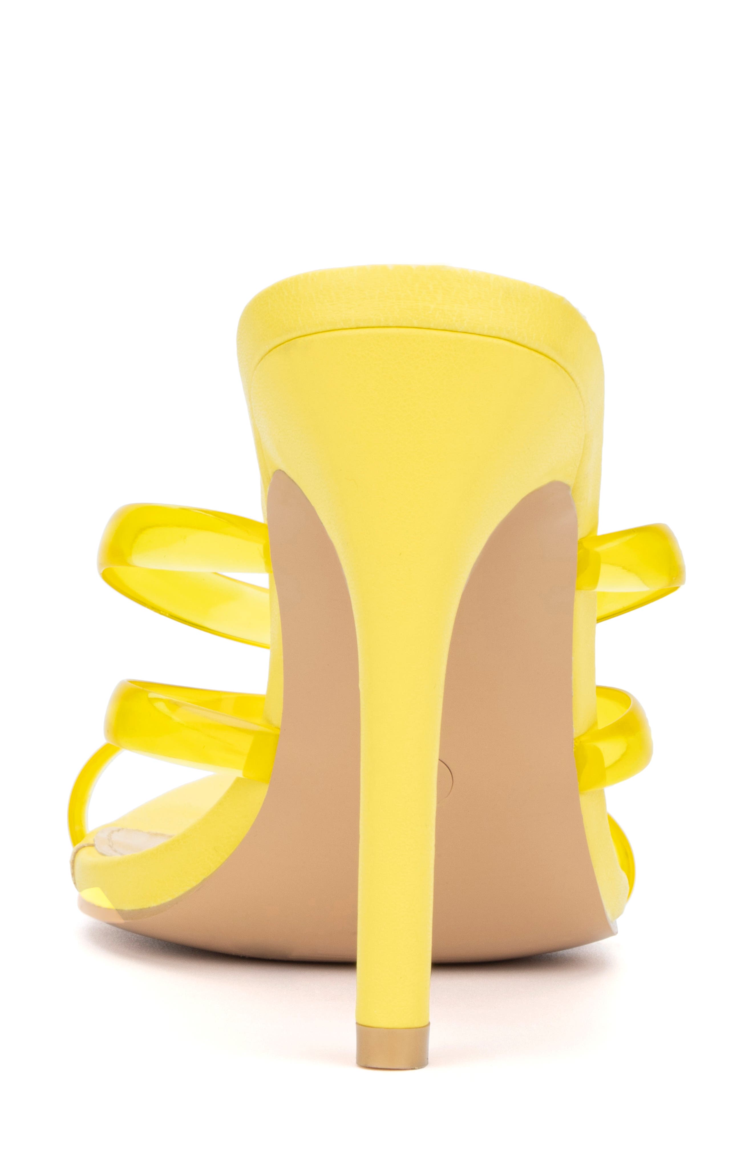 NEW YORK AND COMPANY Biana Clear Strappy Heeled Sandal, Alternate, color, Yellow