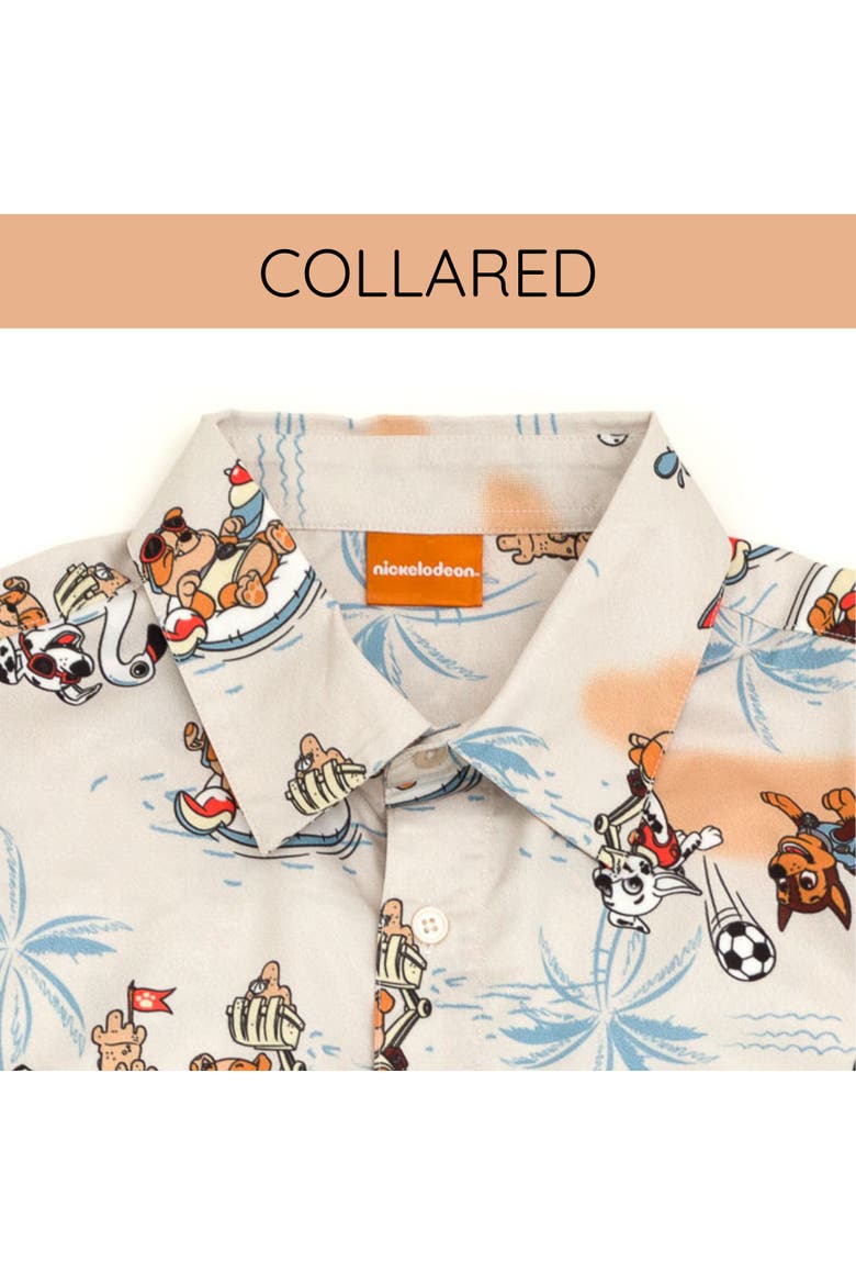 Hawaiian Button-Down Shirt, Alternate, color, Sand Paw Patrol