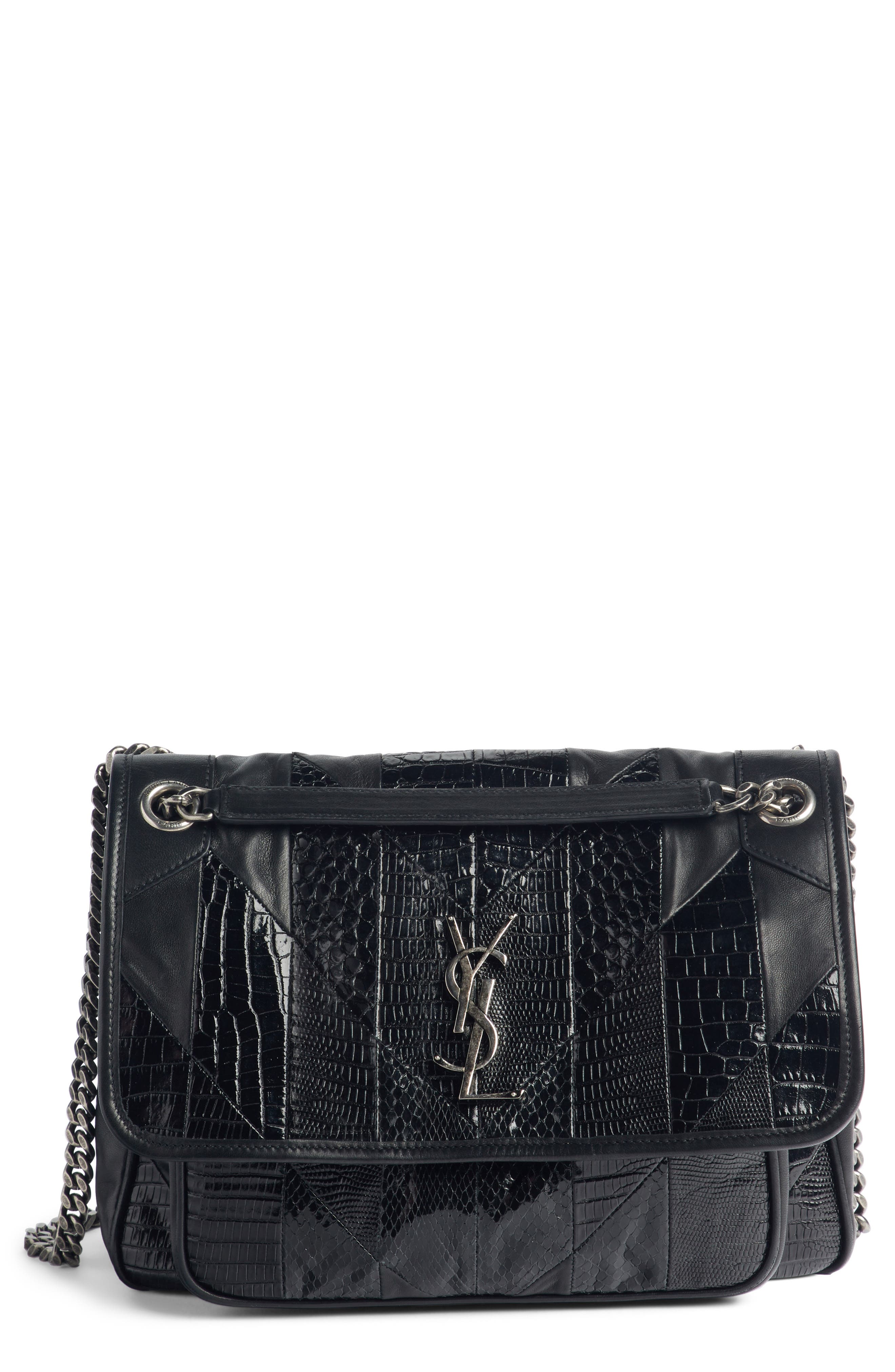 Saint Laurent Niki Medium Patchwork Shoulder Bag, Main, color, 
