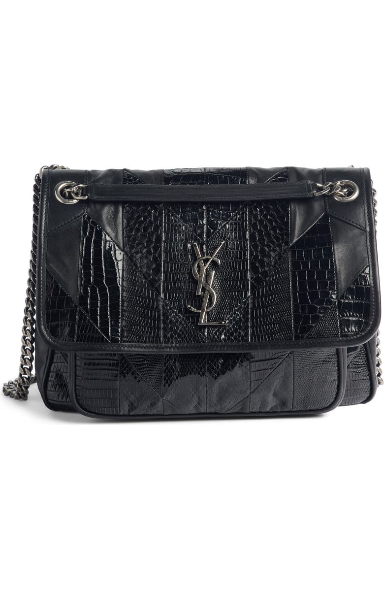 Saint Laurent Niki Medium Patchwork Shoulder Bag, Main, color,