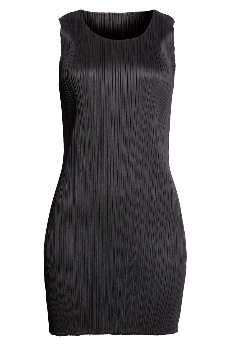 Basics Pleated Dress, Alternate, color, BLACK