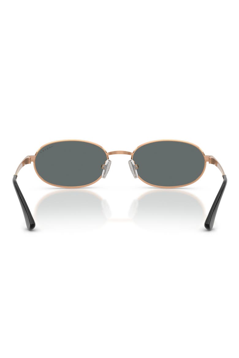 54mm Polarized Oval Sunglasses, Alternate, color, ROSE GOLD / DARK GREY POLAR