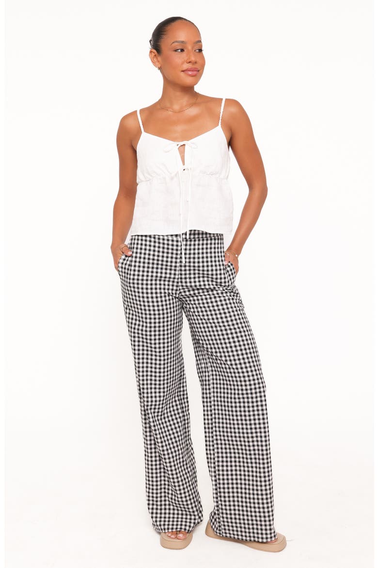Abbott Gingham Wide Leg Pants, Alternate, color, BLACK GINGHAM