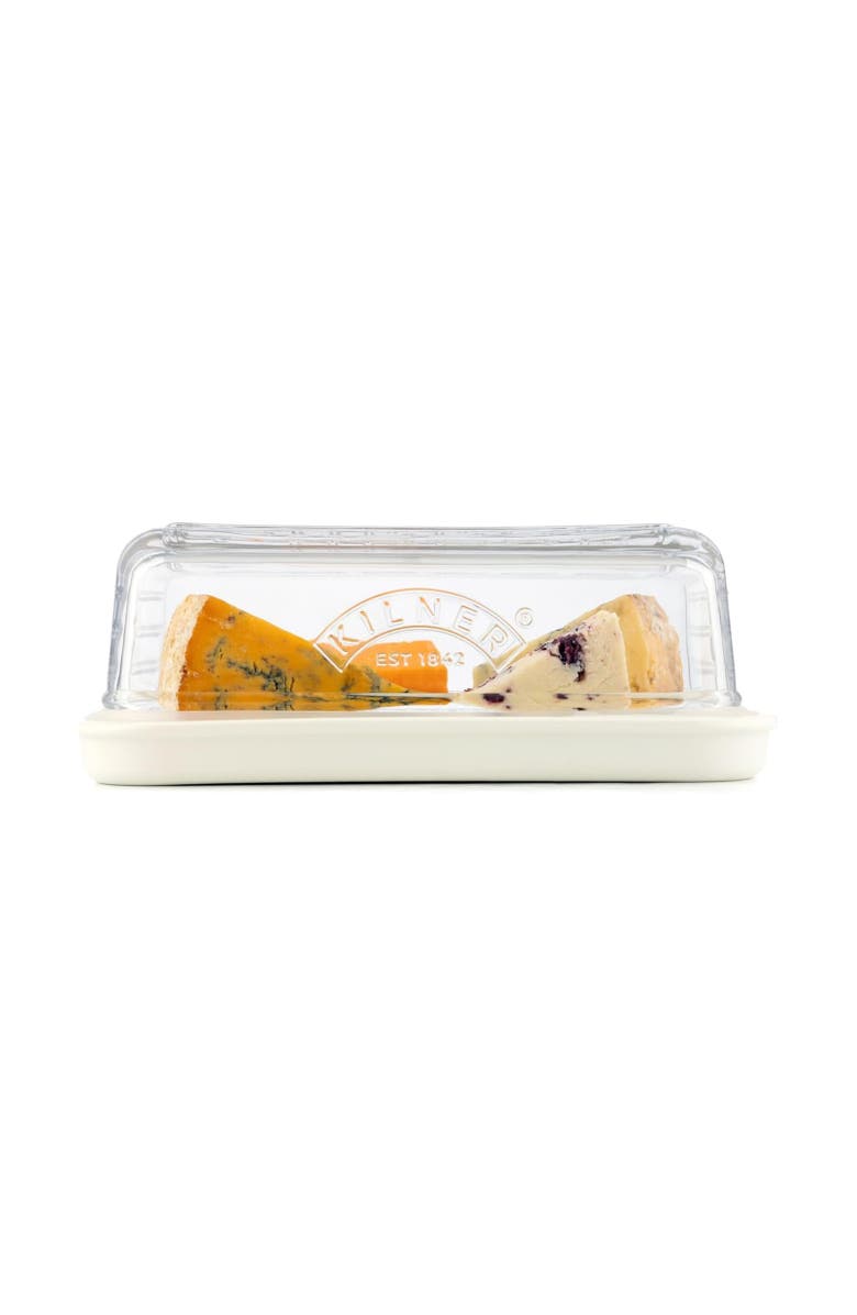 Kilner Fresh Cheese Storage Box with Ceramic Base, Main, color, Clear