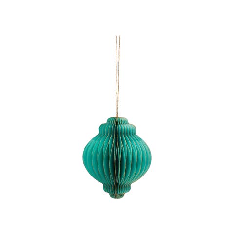 Honeycomb Paper Teal Christmas Tree Ornament