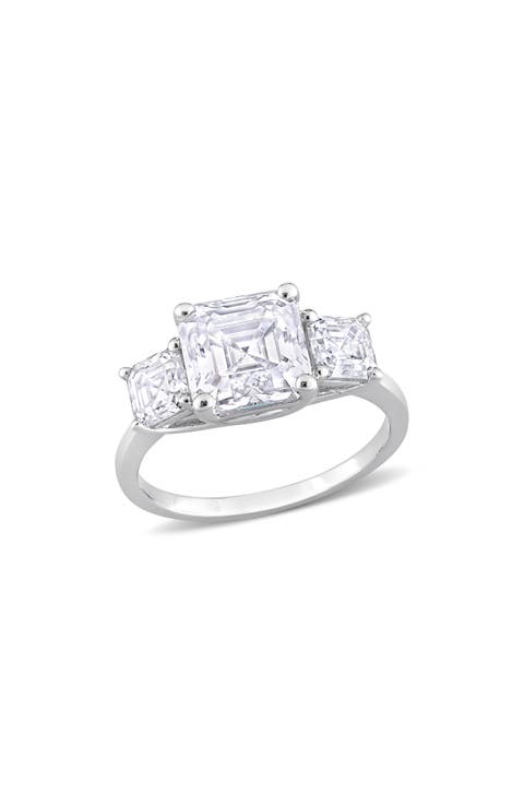 Octagon Asscher Cut Moissanite Ring
