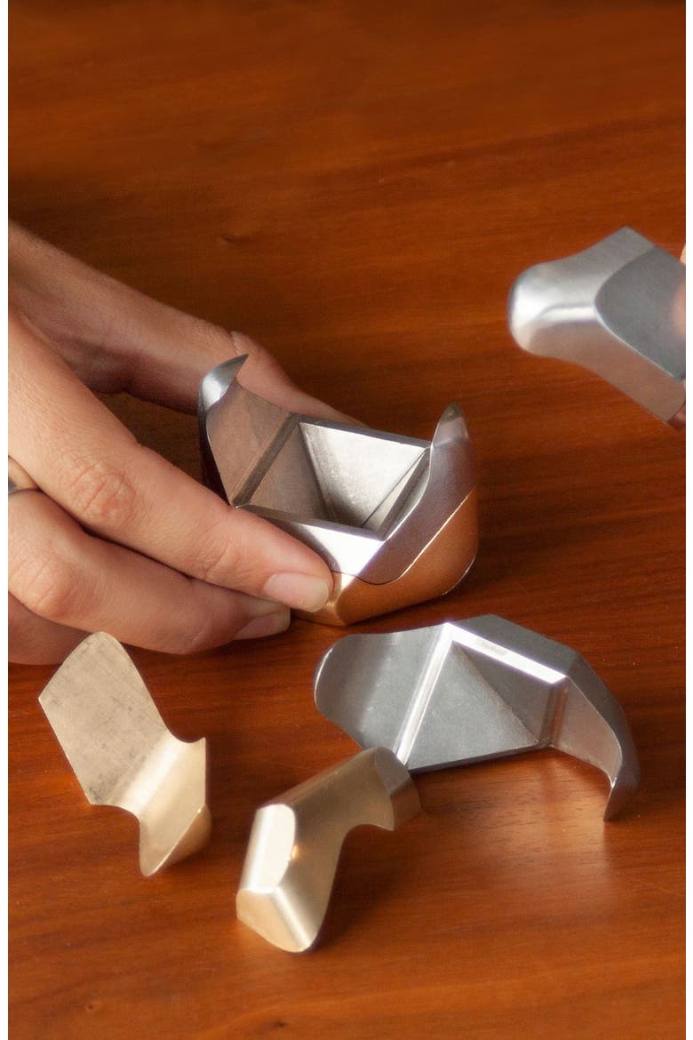 Tycho Cube Puzzle, Alternate, color, BRASS AND STAINLESS STEEL