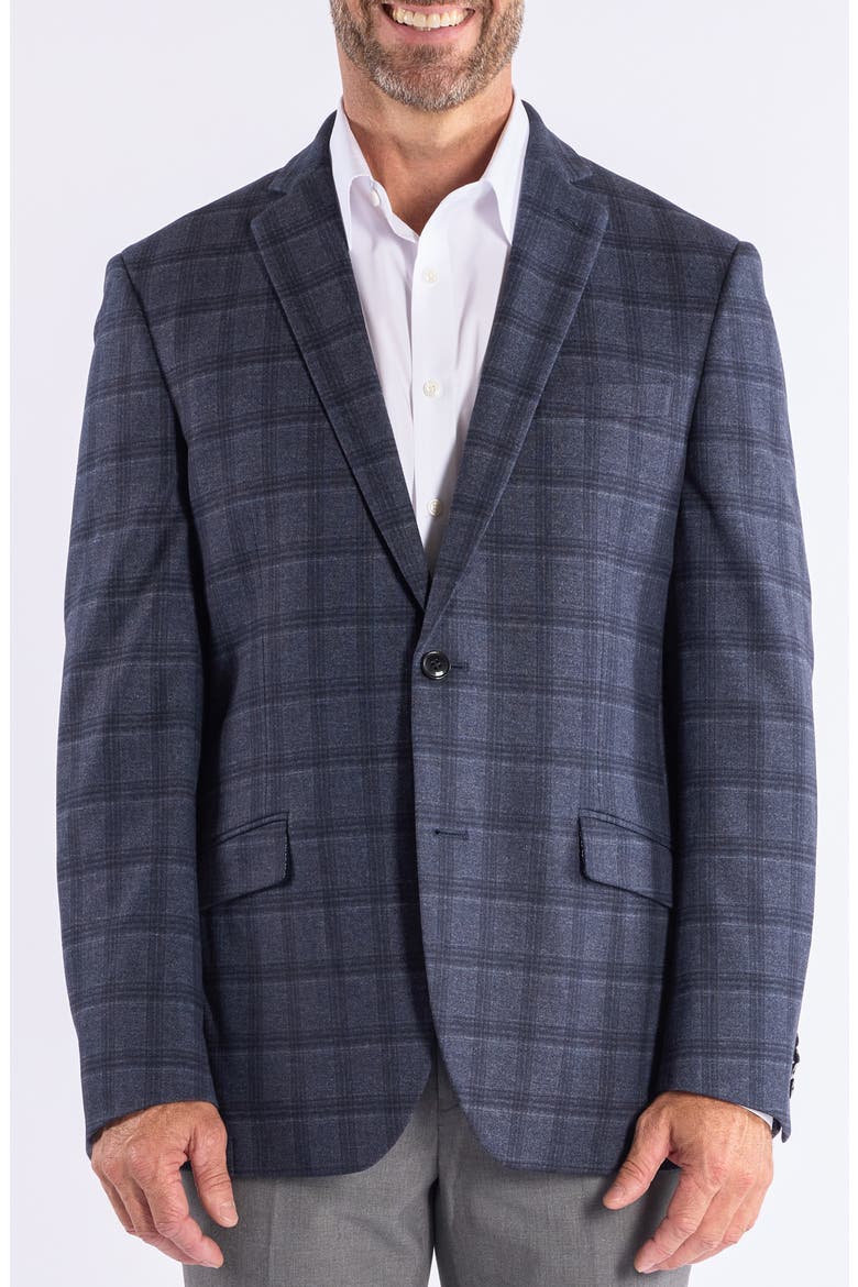 Plaid Knit Sport Coat, Main, color, BLUE