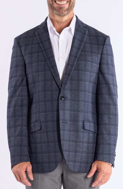 Plaid Knit Sport Coat (Regular, Short & Long)