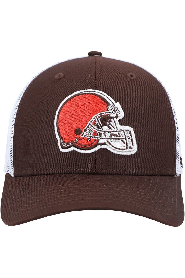 Men's '47 Brown/White Cleveland Browns Trophy Trucker Flex Hat, Alternate, color, Brown