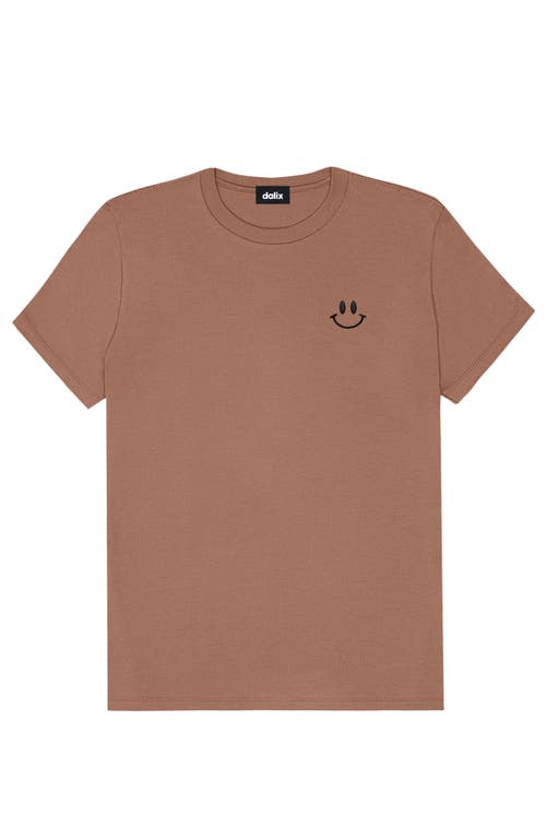 Dalix Smile Face Tee In Chestnut