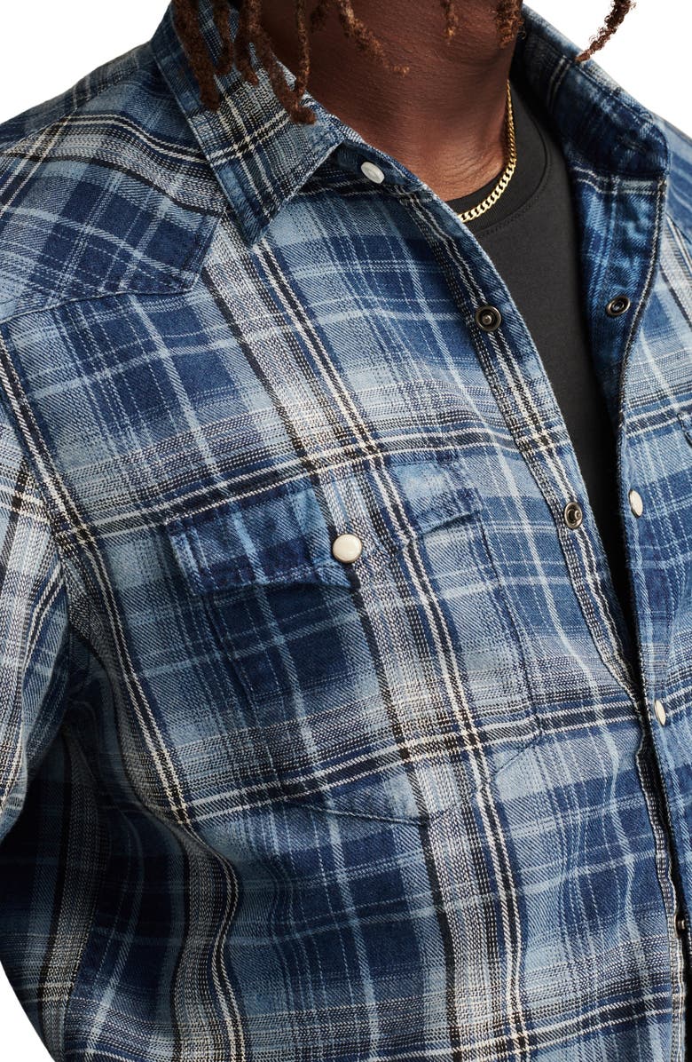 Lucky Brand Plaid Cotton Western Snap-Up Shirt, Alternate, color,