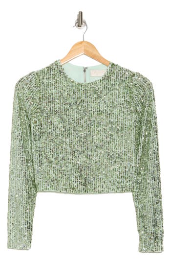 Alice And Olivia Sequined Delaina Crop Top