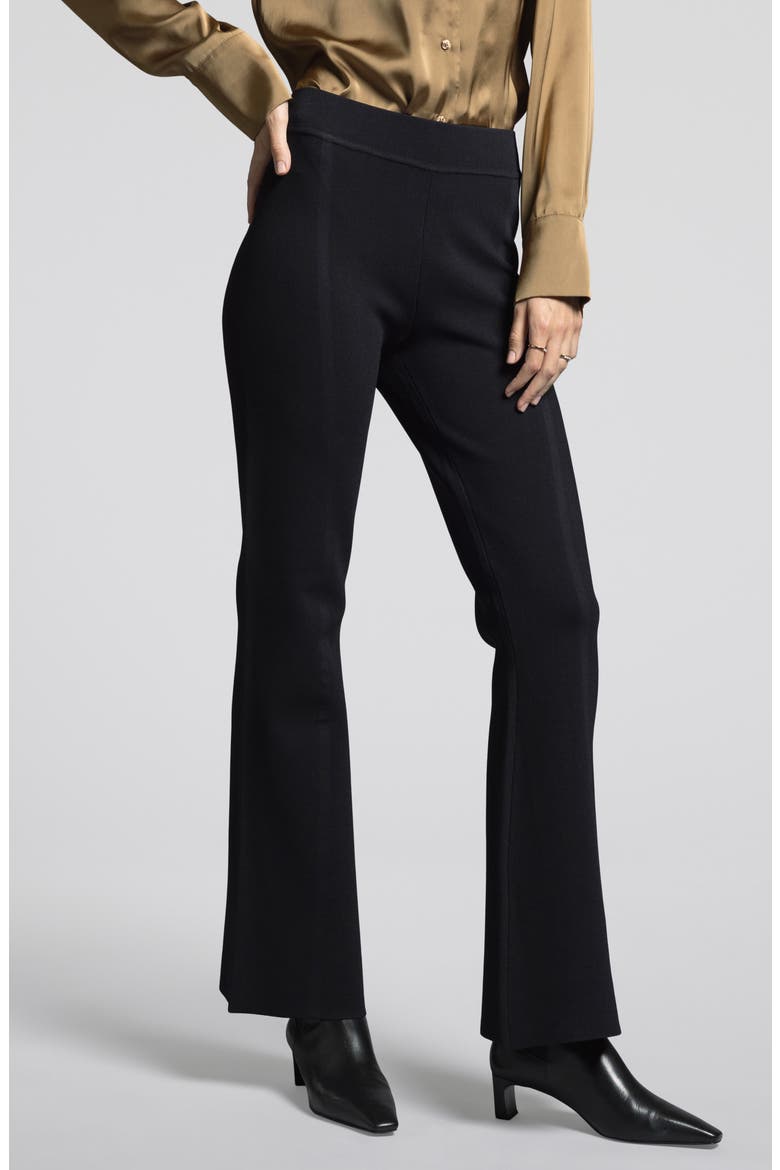 Sasha Stripe Flare Pants, Alternate, color, BLACK