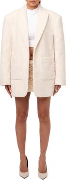 Naked Wardrobe Longline Bouclé Blazer
