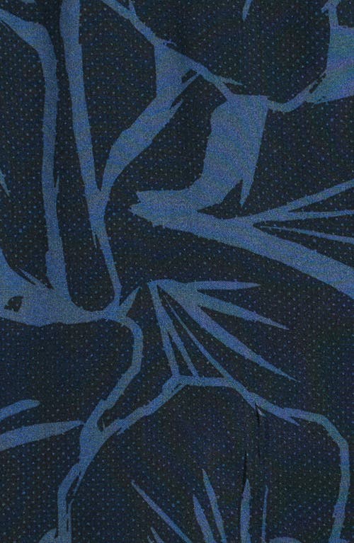 Rip Curl Kids' Print Short Sleeve Button-up Shirt In Blue