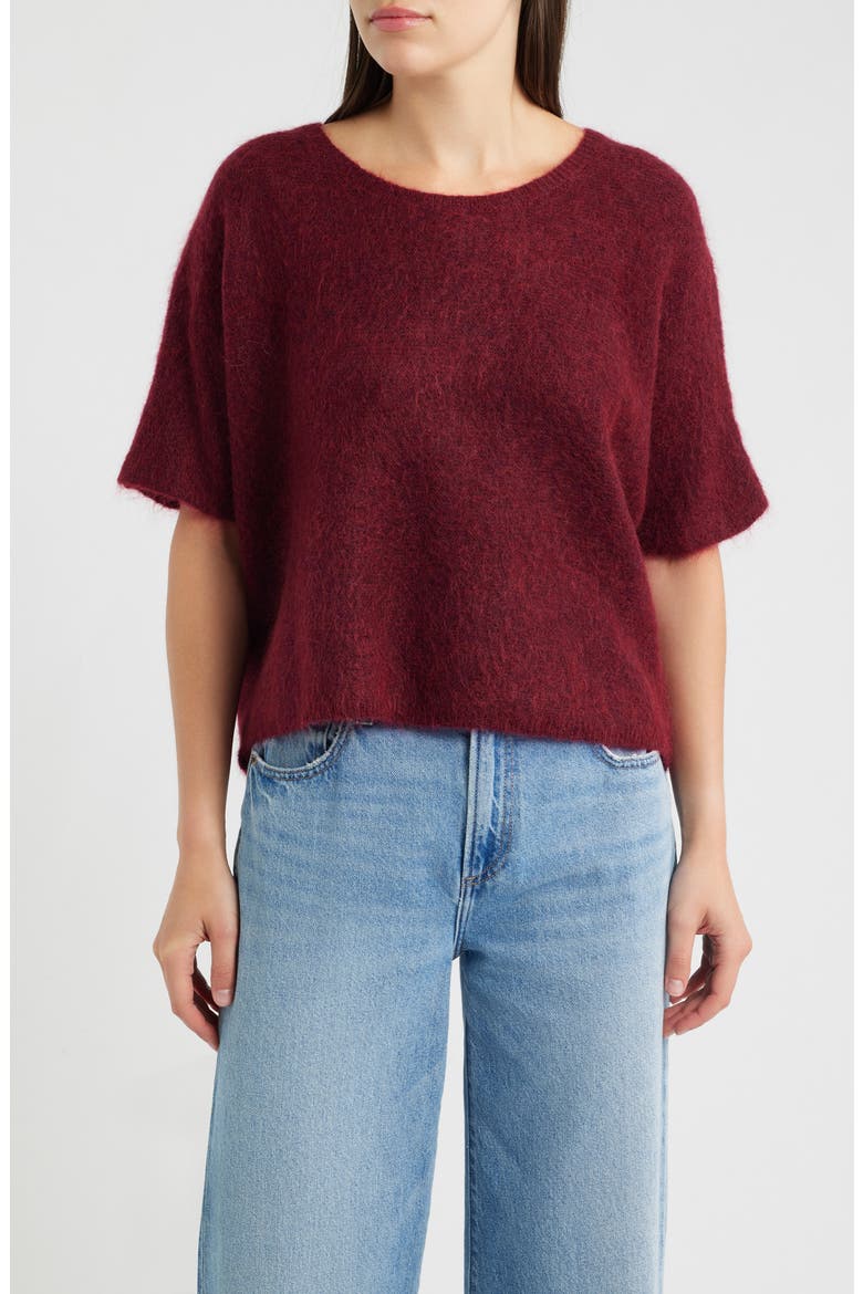 Sanriku Mohair & Wool Blend Sweater, Main, color, BORDEAUX