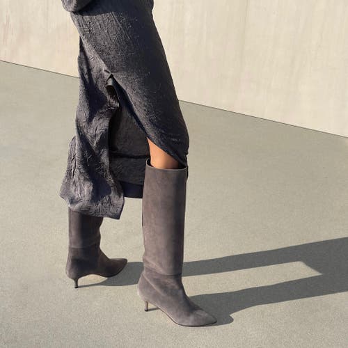 Neil J. Rodgers Eva Slouch Boot In Grey Suede