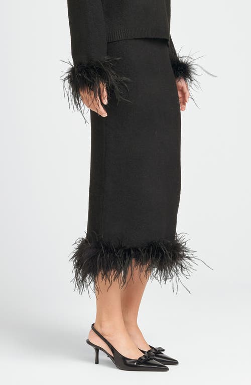 WAYF WAYF SADIE FEATHER TRIM KNIT SKIRT 