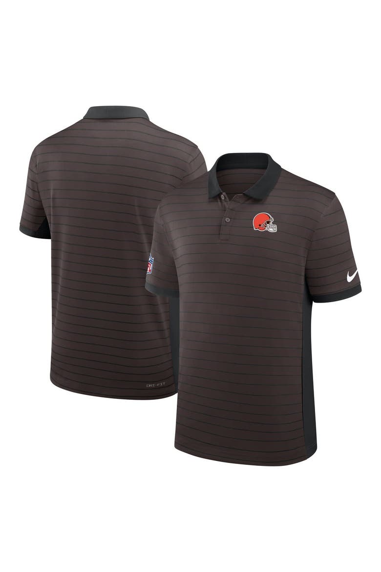 Men's Nike Brown Cleveland Browns Sideline Victory Stripe Performance Polo, Main, color, Brown