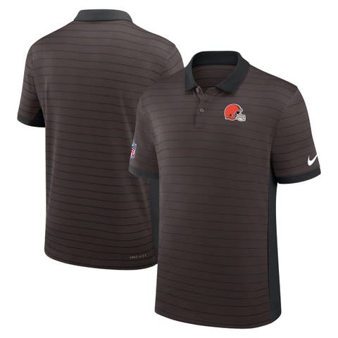 Men's Nike Brown Cleveland Browns Sideline Victory Stripe Performance Polo