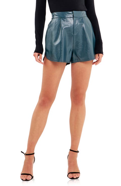 Shiny Faux Leather Shorts