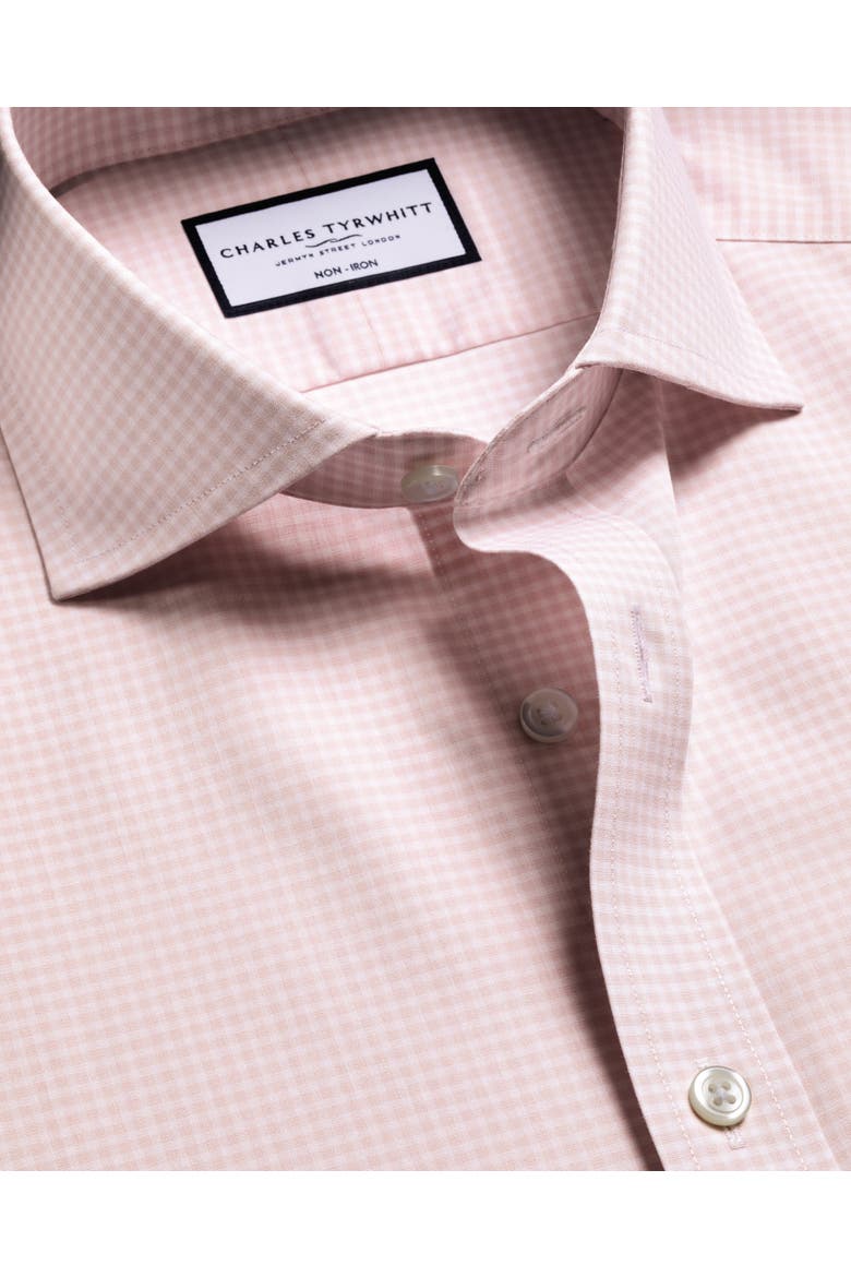 Non-Iron Poplin Gingham Shirt, Alternate, color, Pink