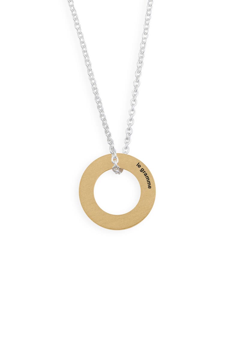 le gramme Men's Brushed Disc Pendant Necklace, Main, color,