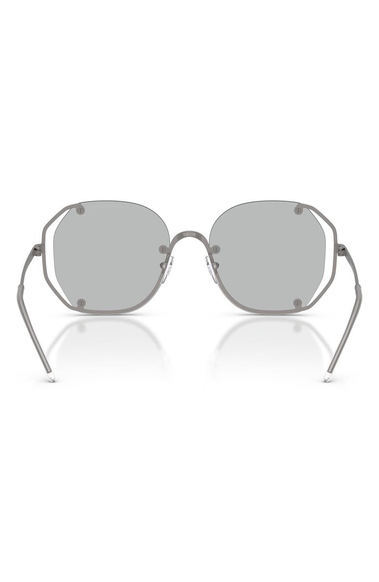 Emporio Armani 54mm Irregular Sunglasses, Alternate, color, Matte Gunmetal/ Light Grey