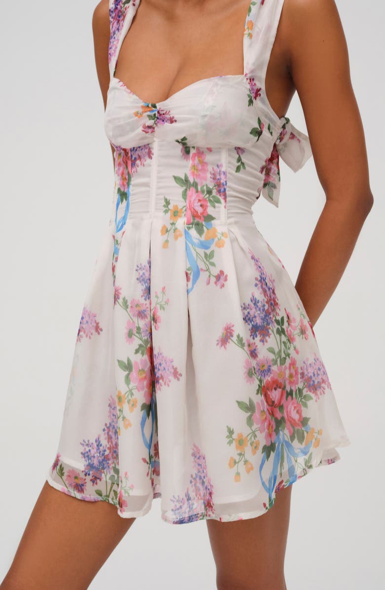 For Love & Lemons August Floral Chiffon Minidress, Alternate, color, 