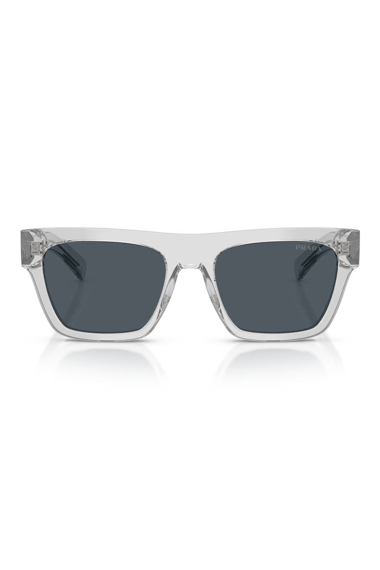 55mm Rectangular Sunglasses, Main, color, CRYSTAL GREY / DARK GREY