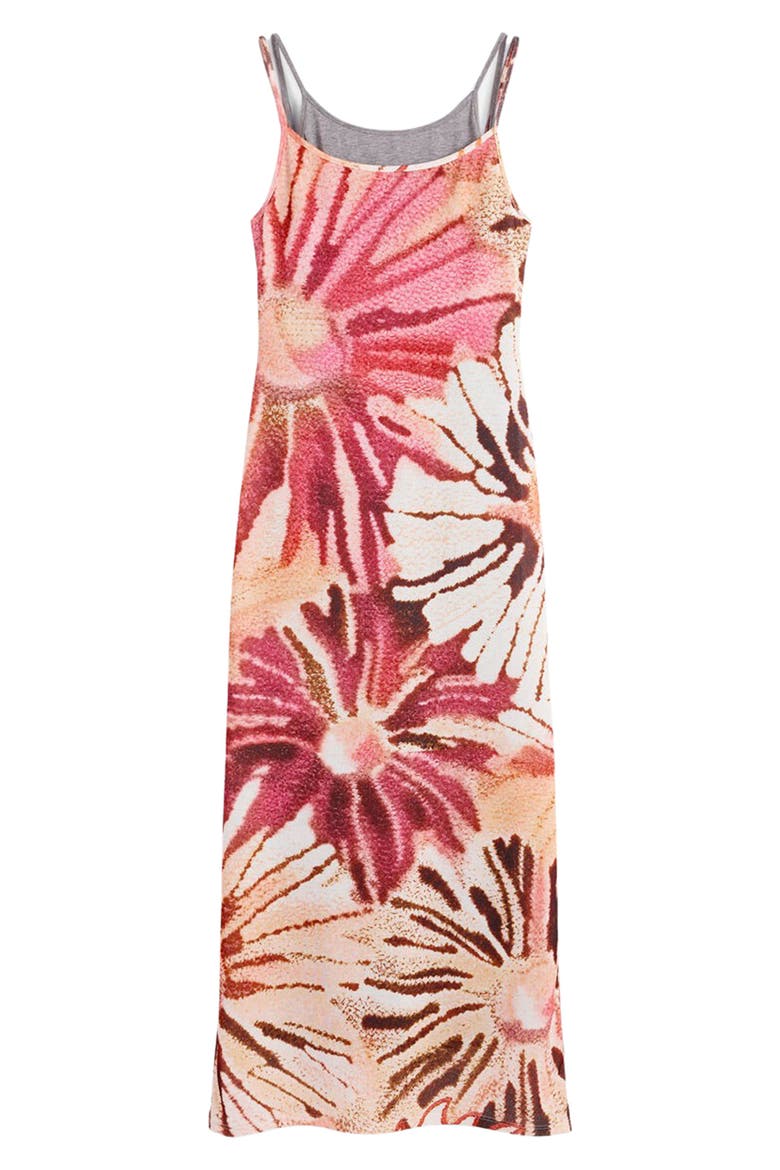 Floral & Solid Dress Set, Alternate, color, ORANGE/PINK
