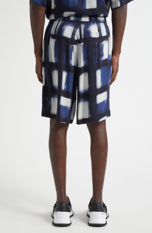 Givenchy Afternoon Light Print Elastic Waist Bermuda Shorts In Blue