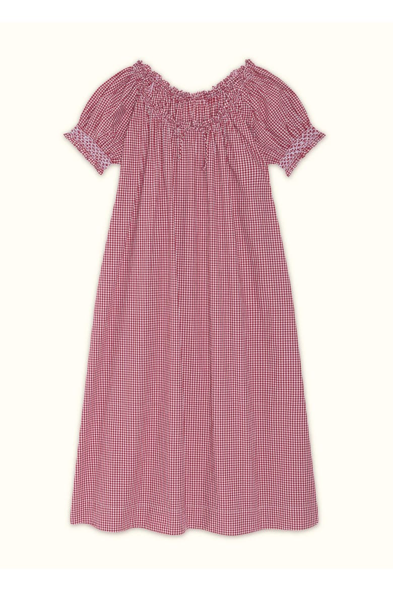 Clover Long Nightdress, Alternate, color, Redcurrant Gingham