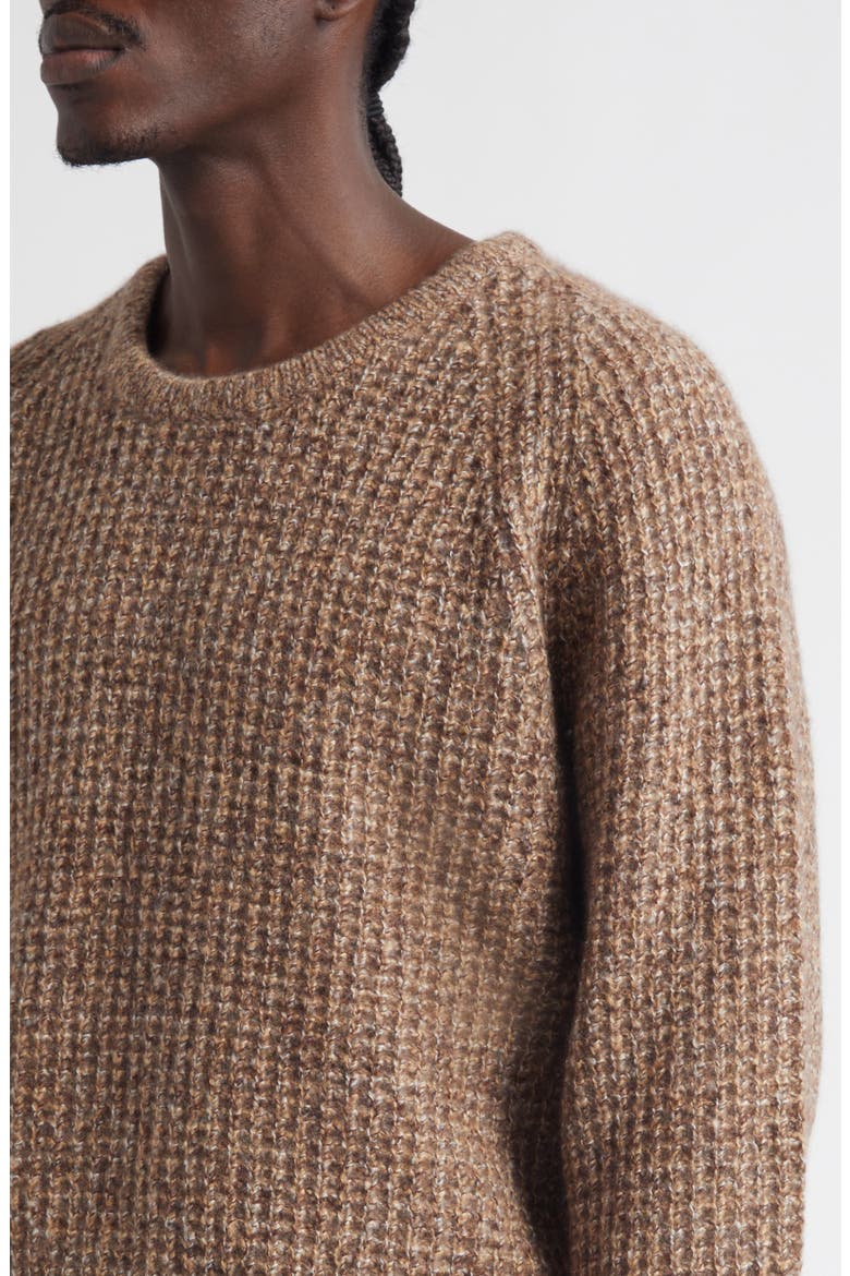 Waffle Stitch Cashmere & Silk Sweater, Alternate, color, BROWN/ BEIGE