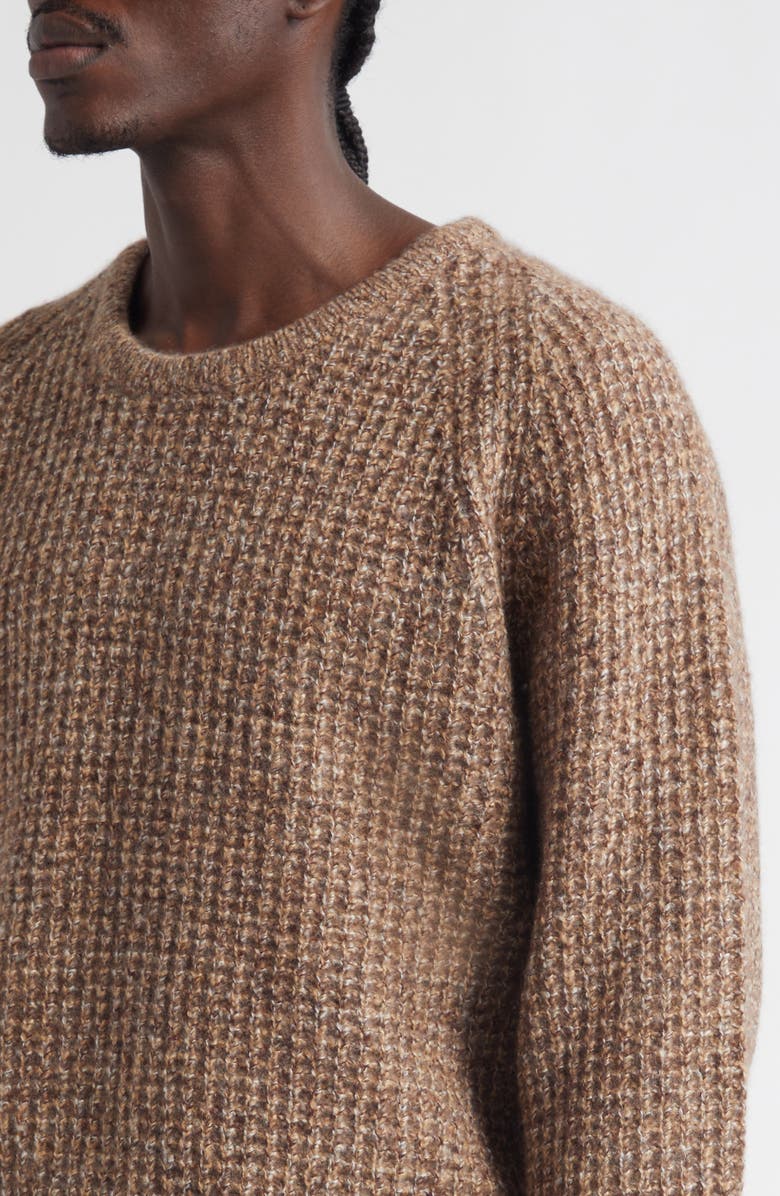 FRENCKENBERGER Waffle Stitch Cashmere & Silk Sweater, Alternate, color, Brown/ Beige
