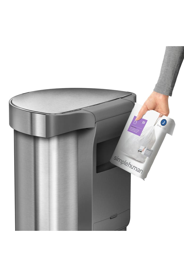 45L semi-round sensor can, Alternate, color, Brushed