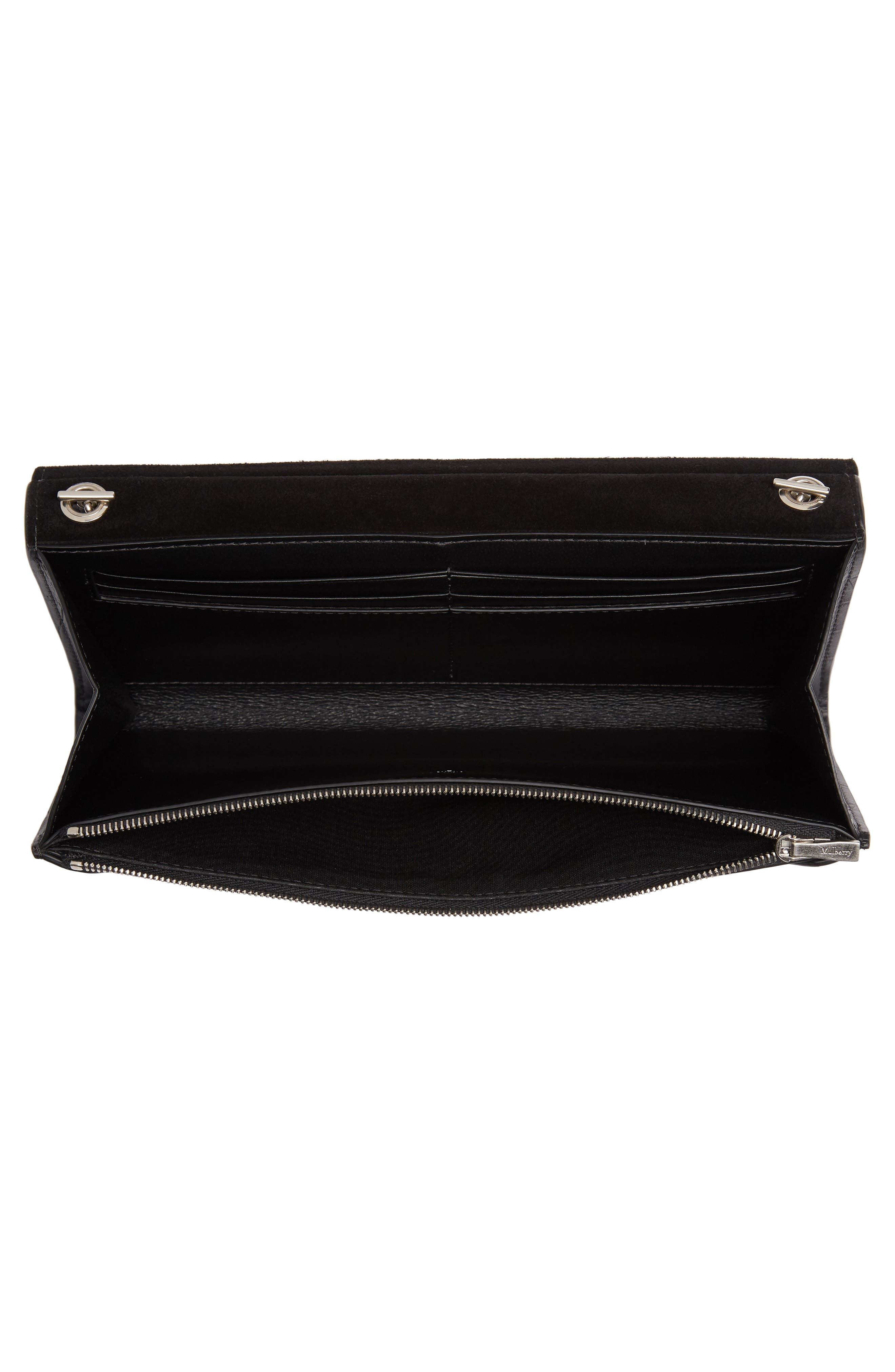 Mulberry Amberley Matte Croc Embossed Leather Clutch, Alternate, color, 