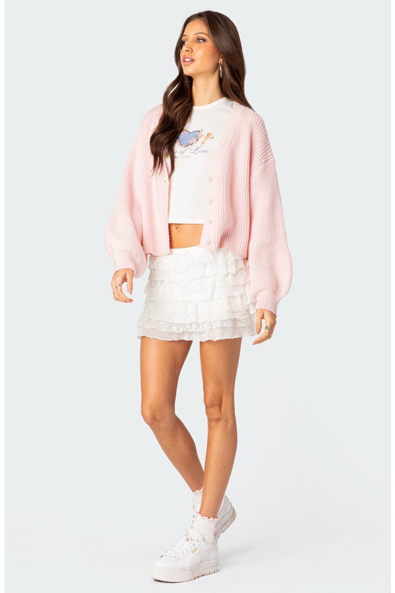 Adeena Tiered Ruffle Miniskirt, Alternate, color, CREAM