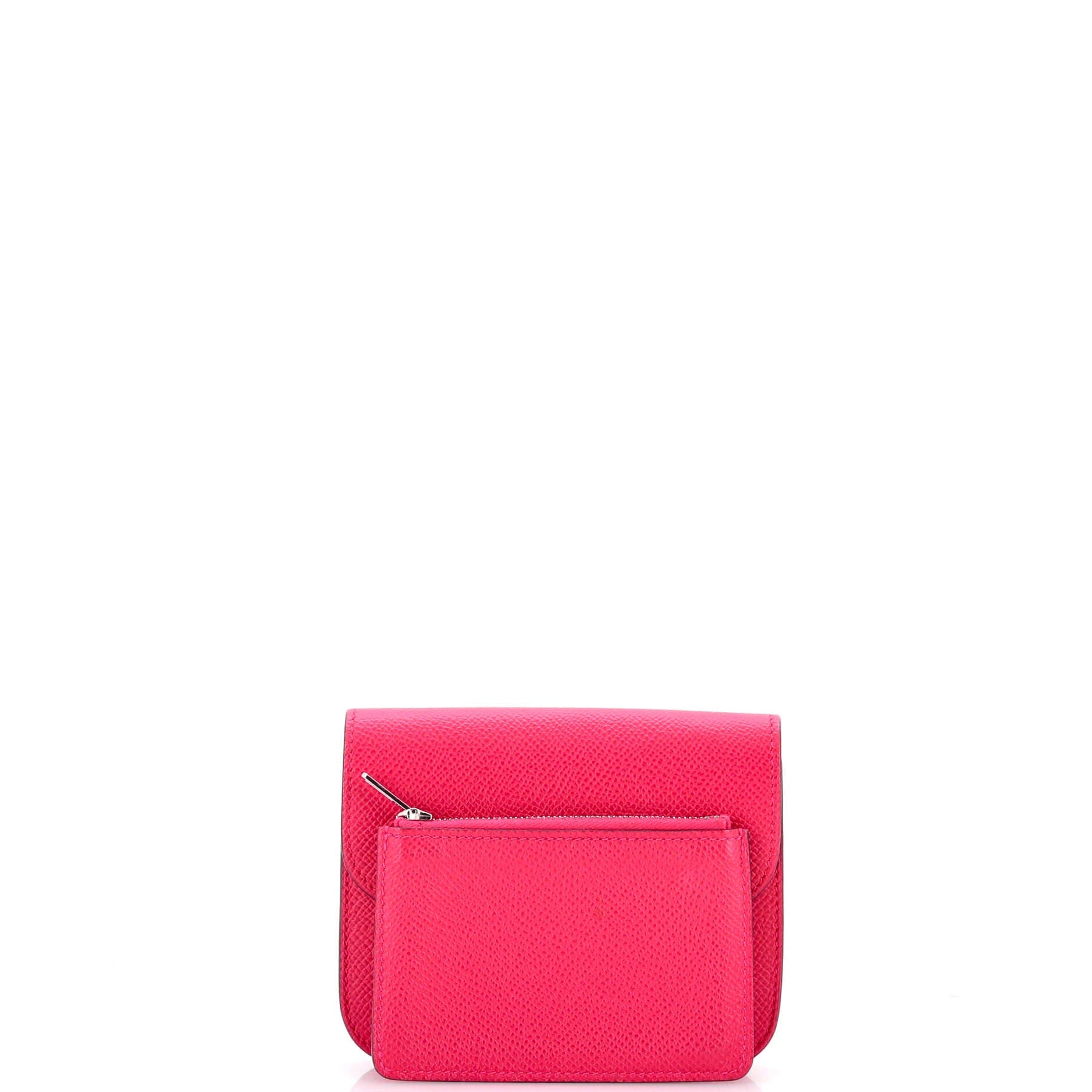 Pre-Owned Hermes Constance Slim Wallet Epsom, Alternate, color, Rose Mexico