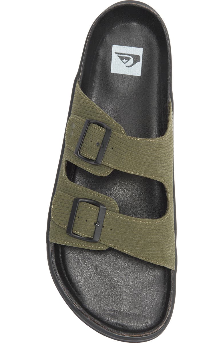 Quiksilver Deck Slide Sandal, Alternate, color, Dark Green/ Tan/ Black