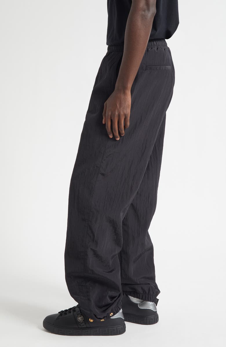 Versace Crushed Nylon Joggers, Alternate, color, Black