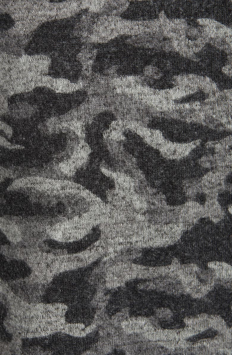 Bobeau Rib Long Sleeve Fuzzy Top, Alternate, color,